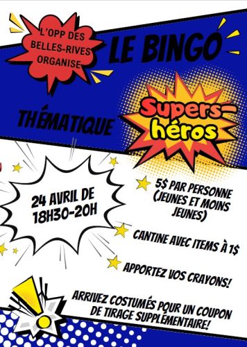 Soirée de bingo - Super héros
